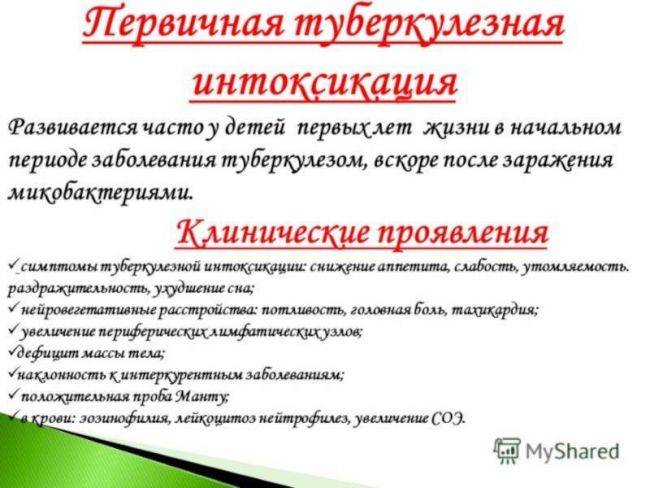 Туберкулезная интоксикация у детей и подростков - описание болезни