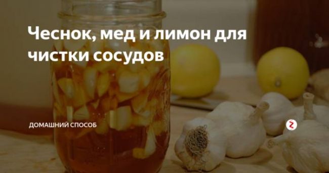 Народные рецепты смесей для чистки сосудов с помощью меда, чеснока и лимона