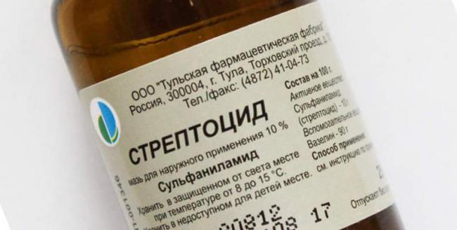 Линимент стрептоцида - инструкция по применению