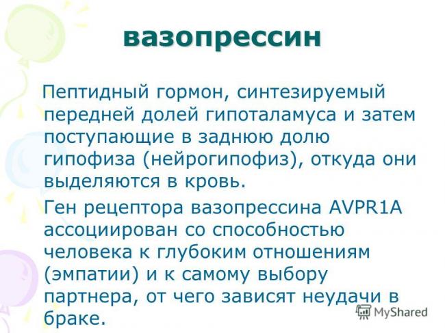 Гормоны гипоталамуса и их функции: таблица