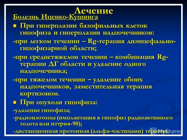 Синдром кушинга: причины, клиническая картина, лечение, прогноз, профилактика