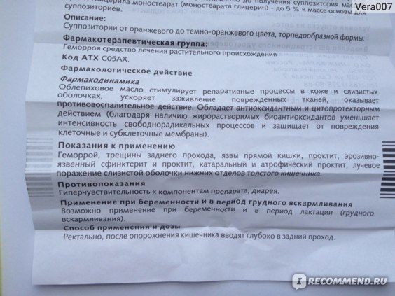 Список свечей с облепиховым маслом при геморрое: названия, инструкция и отзывы