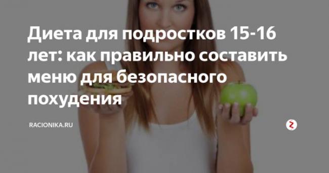 Необходимость правильного питания для подростков