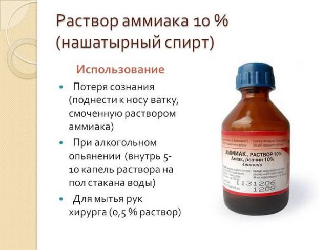 Нашатырный спирт от похмелья