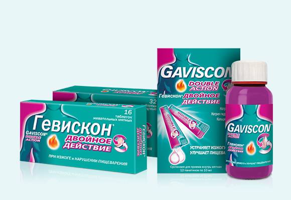 Гевискон - инструкция по применению, аналоги, отзывы и формы выпуска суспензия форте в пакетиках или сироп, гель, таблетки 250 мг препарата для лечения изжоги и повышенной кислотности желудочного сока у взрослых, детей и при беременности. Состав