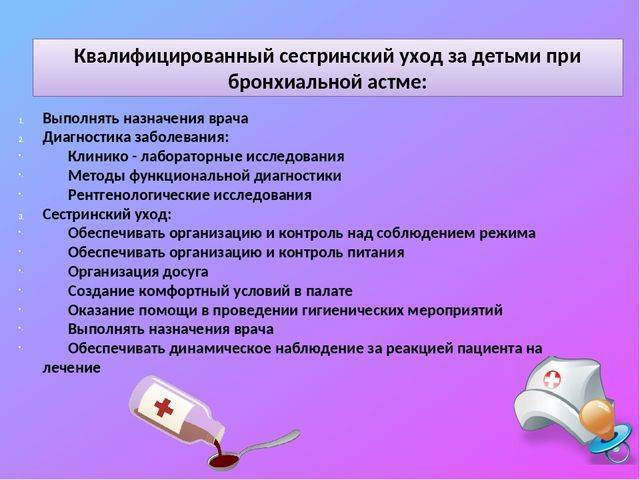 Спектр сестринских вмешательств при бронхиальной астме у детей