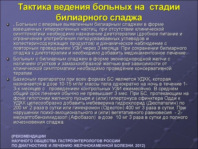 Сладж в желчном пузыре лечение