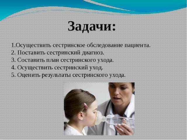 Цели, задачи и особенности сестринского процесса при бронхиальной астме
