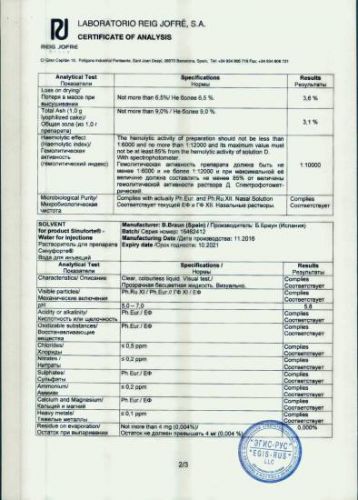 Инструкция по применению синуфорте