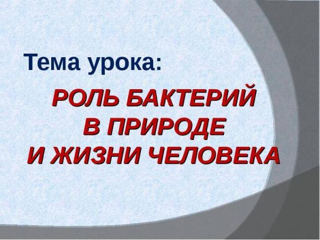 § 12. роль бактерий в природе и жизни человека