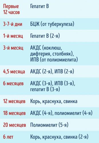 От каких недугов нужно привить ребенка: список и график обязательных прививок в россии