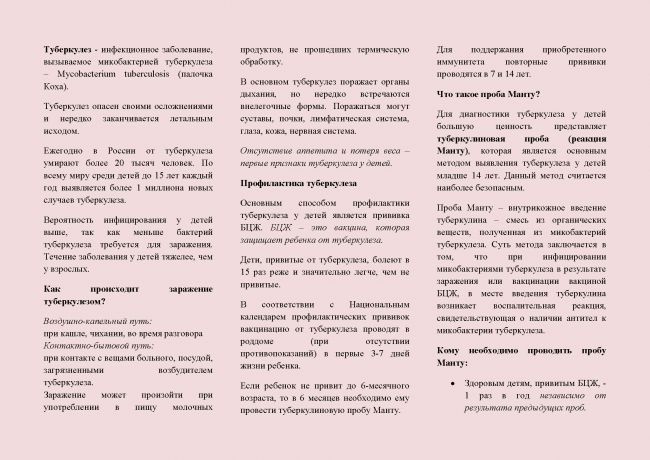 Туберкулез у детей