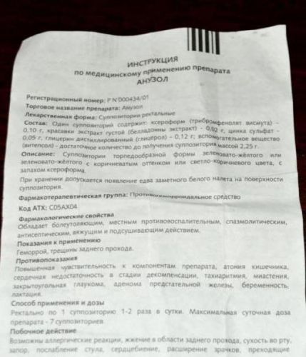 Свечи анузол – инструкция к препарату, цена, аналоги и отзывы о применении