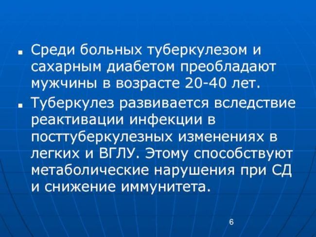 Туберкулез осложненный диабетом