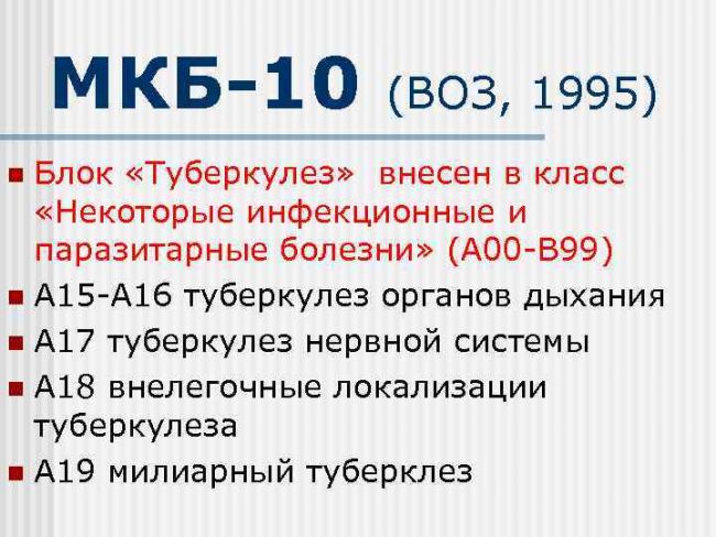 Туберкулез легких – код по мкб-10 у взрослых: инфильтративный, диссеминированный