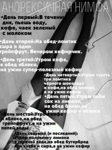 Диета анорексичная нимфа отзывы