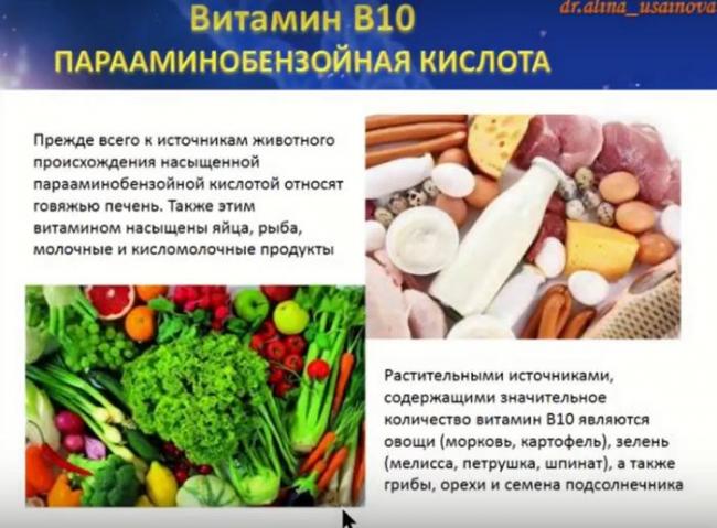 Витамин b10 (парааминобензойная кислота): описание, свойства, источники