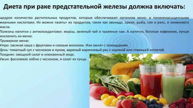Диета при раке предстательной железы и после её удаления