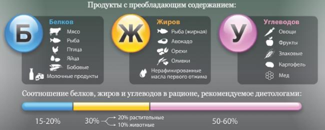 Рацион правильного питания на каждый день