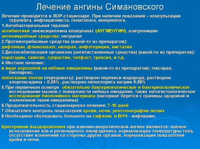 Ангина симановского-плаута-венсана
