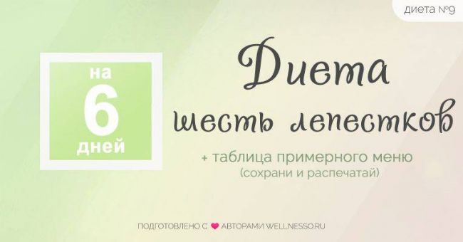Диета «6 лепестков»